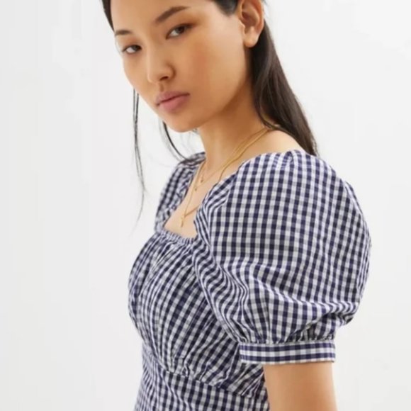 Anthropologie Forever That Girl Gathered Puff Sleeve Mini Dress - Picture 2 of 10